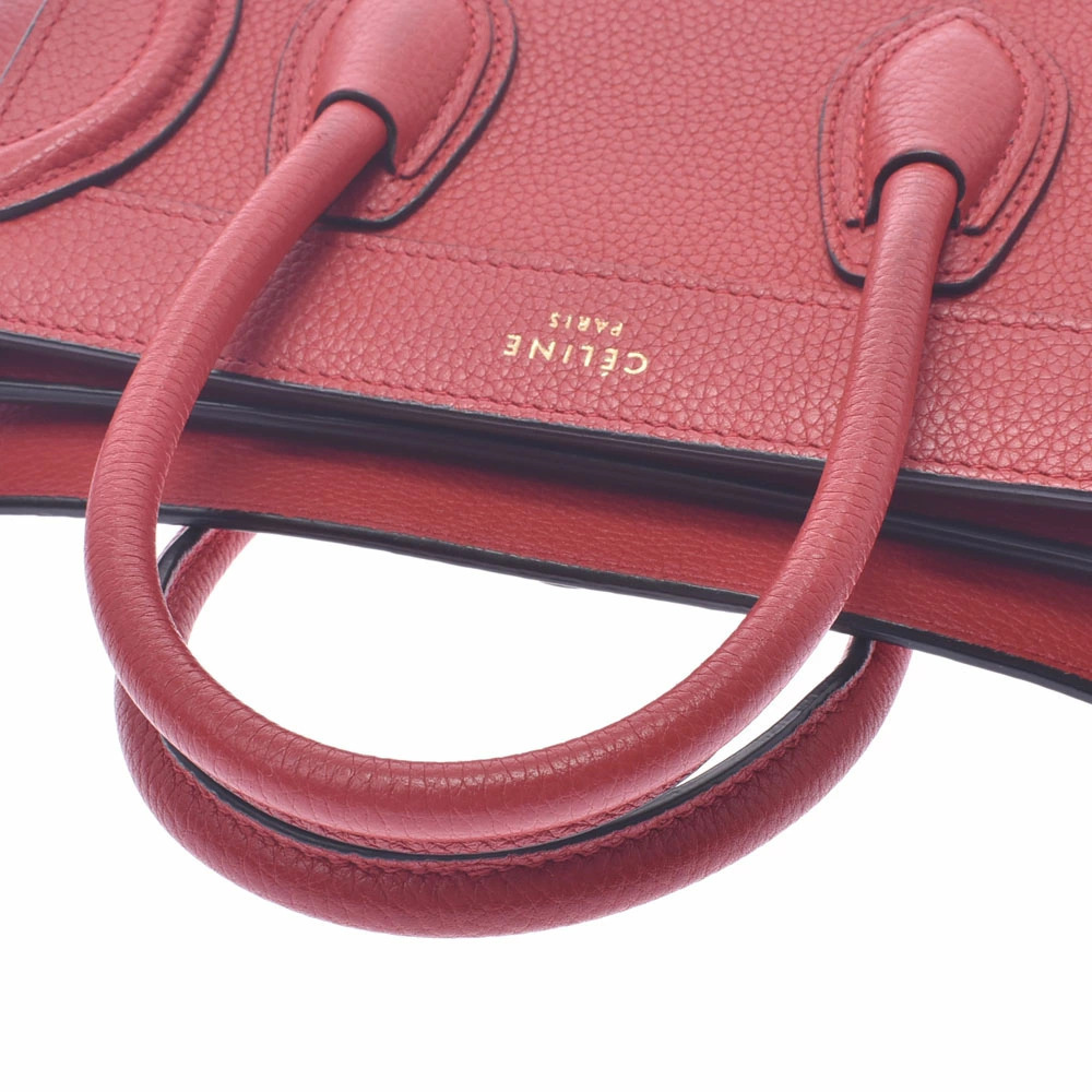 CELINE Luggage Shopper Bag Red Calfskin Handbag - Picture 3 of 9